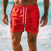 cheap Men's Swim Shorts-Men's Swim Trunks Swim Shorts Board Shorts Drawstring with Mesh lining Plain Solid Colored Quick Dry Above Knee Casual Beach Holiday Hawaiian Casual / Sporty Blue Khaki Stretchy