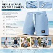 economico Pantaloncini casual-Per uomo Pantaloncini Waffle Pantaloncini Estivi Shorts da Spiaggia Pantaloncini casual Coulisse Elastico in vita Tinta unica Comodità Lunghezza al ginocchio Quotidiano All'aperto Abbigliamento