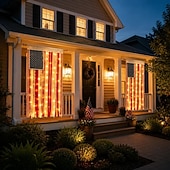  Bannière lumineuse en tissu aux couleurs du drapeau américain, célébration du 250e anniversaire des États-Unis, décorations de jardin pour le 4 juillet, articles de fête patriotiques, pour le Memorial