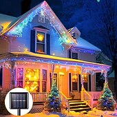 billige Solcelle utendørslys-Solcelledrevet lyslenke 6m 200 LED fyrverkeriformet lyslenke med 8 blinkende moduser for hagefester utendørs belysning bryllup terrassedekorasjon