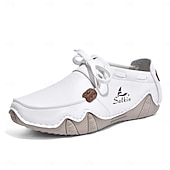 Недорогие Повседневные туфли на шнуровке-Men's Mint Green Casual Loafers, Lace-Up Comfort Walking Shoes, Lightweight Soft Sole Shoes for Travel, Daily Wear, Outdoor Activities