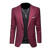 abordables Blazers Classiques pour Hommes-Hommes Veste blazer Occasionnel Quotidien Extérieur Élégant Mode Printemps Toutes saisons Poly Couleur Unie Minimaliste Décontracté / Quotidien Droit 1 bouton veste Rose Claire Kaki clair Noir Blanche