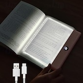 ieftine Lumini de lectură-Lampă de citit cu LED-uri transparente, reîncărcabilă, cu 3 culori &amp;temporizator, lampă cu placă cu panou reglabil, lumină pentru carte pe toată pagina, pentru citit în pat noaptea, cadouri amuzante