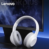 abordables Écouteurs Bluetooth sans fil-Casque sans fil Lenovo ThinkPlus supra-auriculaire, Bluetooth 5.3 avec micro, son stéréo haute fidélité avec basses profondes, oreillettes douces, pliable, idéal pour les jeux, les voyages et le