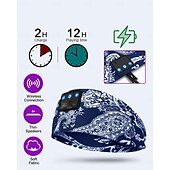 levne TWS Pravá bezdrátová sluchátka-Sluchátka na spaní s Bluetooth čelenkou, bezdrátová sportovní čelenka s vestavěnými HD stereo reproduktory, měkká elastická prodyšná oční maska pro spaní na boku, běh, jóga, cestování, paisley vzor
