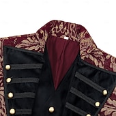 baratos agasalhos-Retro Vintage Medieval Renascentista Casaco Manga Comprida Príncipe Vampiros Pirata Nobre Jacquard Fantasia Homens Pirata Fantasia Real Dia Das Bruxas Carnaval Festa feira renascentista LARP Adulto
