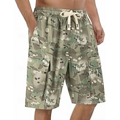 cheap Holiday-Men's Lightweight Cargo Shorts Comfort Waist Tactical Cargo Shorts Casual Shorts Drawstring Elastic Waist Multi Pocket Camouflage Quick Dry Knee Length Casual Outdoor Streetwear Fashion Streetwear
