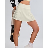 preiswerte Damenröcke &amp; Skorts-Damen Einfarbig Lässiger Rock Tennis-Skort Tennisröcke mit Shorts Tasche Schnelltrocknend Atmungsaktiv Laufen Fitness Yoga Rock Laufrock Weiß Schwarz Blau Tennisbekleidung