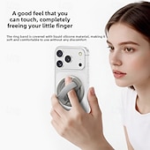cheap Phone Holder-Magnetic Phone Ring Holder for MagSafe, 180° Adjustable Stainless Steel Kickstand &amp; Finger Grip, Skin-Friendly Liquid Feel, Multi-Angle Stand for iPhone 17 16 15 14 Pro Max