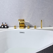 cheap Bathtub Faucets-Bathtub Faucet - Retro Vintage Electroplated Roman Tub Ceramic Valve Bath Shower Mixer Taps