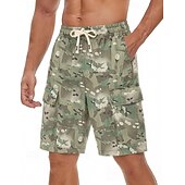 cheap Holiday-Men's Lightweight Cargo Shorts Comfort Waist Tactical Cargo Shorts Casual Shorts Drawstring Elastic Waist Multi Pocket Camouflage Quick Dry Knee Length Casual Outdoor Streetwear Fashion Streetwear