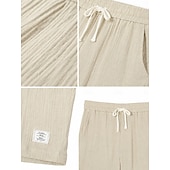 abordables Día festivo-Hombre Pantalón corto Pantalones cortos de verano Pantalones cortos de playa Pantalones cortos casuales Correa Cintura elástica Color sólido Con Texturas Comodidad Transpirable Longitud de la rodilla