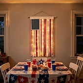  Bannière lumineuse en tissu aux couleurs du drapeau américain, célébration du 250e anniversaire des États-Unis, décorations de jardin pour le 4 juillet, articles de fête patriotiques, pour le Memorial