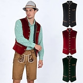 tanie Kamizelka Trachten-Oktoberfest Kamizelka Trachten Tradycyjna bawarska kamizelka Haft Aksamit Niemiecki Alpejski Dziedzictwo Łąki Męskie Karnawał Festiwal Piwa Tkanina w stylu tradycyjnym