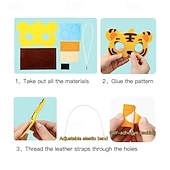 preiswerte Geschenke-16er-Pack DIY-Tiermasken-Set aus Filz für Kinder, selbstklebendes Bastelset, handgefertigtes Zoo-Safari-Masken-Set für Geburtstagsfeiern, Halloween-Aktivitäten im Klassenzimmer, Jungen und Mädchen