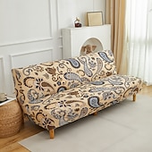 baratos Sofa Cover-Printed Futon Cover Stretch Sofa Bed Slipcovers Full Twin Queen Size Armless Couch Loveseat Protector Covers with Elastic Bottom for Living Room Bedroom Furniture