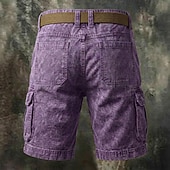 billige Klassisk-Herre Cargoshorts Shorts Sommershorts Casual shorts Syrevaskede shorts Lomme Elastisk midje Vasket Komfort Pustende Knelengde Avslappet utendørs Strand Ferie Mote Navyblå Himmelblå Mikroelastisk