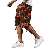 cheap Holiday-Men's Comfort Waist Tactical Cargo Cargo Shorts Shorts Casual Shorts Pocket Elastic Waist Plain Camouflage Breathable Knee Length Casual Outdoor Streetwear Fashion Streetwear Blue Khaki Inelastic