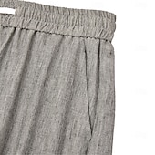baratos Feriado-Homens Calção Shorts de linho Shorts de verão Shorts de praia Com Cordão Bolsos Cintura elástica Tecido Conforto Respirável Curto Praia Férias Feriado Havaiana Boho Azul Preto