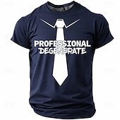 cheap Sarcasm Humor T-shirts-Men's Professional Degenerate Tie Funny Sarcastic Graphic T-Shirt Casual Crew Neck Short Sleeve Tee Shirt Designer Clothing Apparel S M L XL XXL XXXL