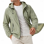 abordables Vestes Décontractées-Hommes Veste Légère Occasionnel Protection solaire Protection UV À capuche Printemps &amp; Été Printemps Sports &amp; Plein air Décontracté Quotidien À capuche Régulier Vert Sauge Beige Veste