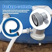 voordelige huishoudelijke apparaten-Set van 2 vervangingsslangen voor bovengrondse zwembaden, filterpompslang met een diameter van 1,5 inch (3,8 cm) en adapters. &amp;Pakkingen, flexibele accessoirekit voor zware toepassingen voor Intex