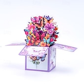  3D-Schmetterlings-Pop-up-Karte, große Blumengrußkarte in einer Schachtel, handgefertigtes Geschenk für Frauen, Mütter, Omas, Ehefrauen – perfekt zum Muttertag, Geburtstag, Jahrestag, als