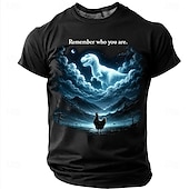  Herren-T-Shirt mit lustigem Hühner-, T-Rex-, Dinosaurier- und Geistermotiv – lässige Parodie, Rundhalsausschnitt, normale Passform, Designer-Kleidung, Größen: S, M, L, XL, XXL, XXXL
