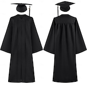 billiga Karriär- och yrkeskostymer-Examensklänningsset Akademisk mantel Murbruksplatta Studerande Cosplay Vuxna Herr Halloween Karnival Akademisk ceremoni Enkla Halloween kostymer Klä ut