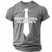 cheap Sarcasm Humor T-shirts-Men's Professional Degenerate Tie Funny Sarcastic Graphic T-Shirt Casual Crew Neck Short Sleeve Tee Shirt Designer Clothing Apparel S M L XL XXL XXXL