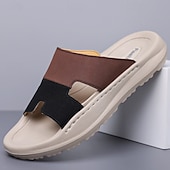 billiga Inneskor och flip-flops till herrar-herrsandaler med öppen tå, justerbara sommarskor med rem, bekväma lättviktssandaler för stranden, resorten och vardagsbruk