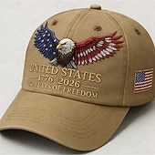  Cappello per il 250° anniversario degli Stati Uniti (1776-2026), berretto da baseball con aquila calva e bandiera americana ricamata, berretto vintage patriottico effetto invecchiato per uomo e donna