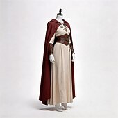baratos Capa &amp; Capa-Medieval Renascentista manto manto com capuz Viking Elfo Fantasia Mulheres Dia Das Bruxas Carnaval Espetáculo LARP Ren Faire Adulto Capa
