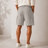 cheap Classic-Men's Cargo Shorts Lightweight Stretch Nylon Fabric Khaki