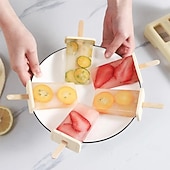 voordelige Keukengerei &amp; Gadgets-9-delige ijslollyvormset met herbruikbare stokjes, zelfgemaakte ijslollymaker voor bevroren yoghurt, sap, ijs en smoothies, doe-het-zelf ijslollyvorm, BPA-vrije keukenaccessoire voor in de vriezer