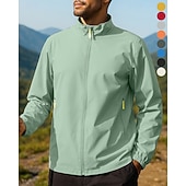 billige Vanntette jakker-Herre Vindtett jakke Softshell jakke Turjakke Utendørs Vanntett Vindtett Turantrekk Turklær Vår Høst Topper Camping / fotturer / grotting Løp Svart Hvit Gul