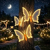 abordables Éclairage paysager-1 lampe solaire papillon de jardin avec ailes mobiles, grande lampe papillon animée à piquer, décoration extérieure étanche à énergie solaire pour pelouse, terrasse, jardin ou allée.