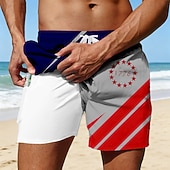 preiswerte Patriotische 250 Shorts-2026 250. Herren amerikanische US-Flagge 1776 Lined Shorts 2 in 1 Board Shorts Badehosen Mittlere Taille Patriotisch Tägliche Outdoor Festival Seitentaschen mit Kompressionsfutter Elastischer