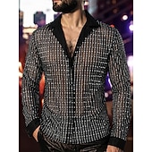 economico Cime-Retrò Vintage Anni '70 Anni '80 T-shirt Hippie Disco Paillettes Metallico Lucido Costume Per uomo Costume di Carnevale Natale Halloween Carnevale Feste Parata dell'Orgoglio Mese dell'orgoglio Adulti