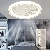 رخيصةأون إضاءات مراوح السقف-مروحة سقف مثبتة على السطح مزودة بإضاءة LED - إضاءة قابلة للتعتيم بألوان دافئة، طبيعية، وباردة بيضاء، تغطي مساحة 15-30 مترًا مربعًا، مزودة بجهاز تحكم عن بعد، مطلية بالنيكل المصقول، قاعدة E26