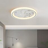 رخيصةأون إضاءات مراوح السقف-مروحة سقف مثبتة على السطح مزودة بإضاءة LED - إضاءة قابلة للتعتيم بألوان دافئة، طبيعية، وباردة بيضاء، تغطي مساحة 15-30 مترًا مربعًا، مزودة بجهاز تحكم عن بعد، مطلية بالنيكل المصقول، قاعدة E26