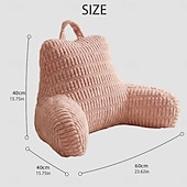 ieftine Noutăți-Pernă ergonomică de citit cu cotieră, pernă mare cu suport lombar din fleece pentru spătarul patului, pentru canapea extensibilă, citit la birou &amp;vizionarea televizorului