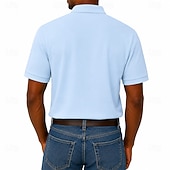 ieftine Polo clasic pentru bărbați-Bărbați 100% Βαμβάκι Polo brodat Casual Afaceri Răsfrânt Manșon scurt De Bază Timp Liber Culoare solidă Texturat Brodat Nasturi Primavara vara Albastru piscină Alb Negru Verde Deschis Trifoi 100