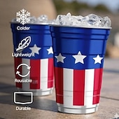  10 wiederverwendbare Aluminiumbecher zum 250. Jahrestag der USA, patriotische Jubiläumsbecher für Unabhängigkeitstag, Grillpartys, Picknicks, Feiertage, wiederverwendbare Metallbecher
