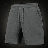 abordables Bermudas estilo casual-Hombre Pantalón corto Pantalones cortos de verano Pantalones cortos casuales Jacquard Con Texturas Plano Comodidad Transpirable Sobre la Rodilla Casual Exterior Playa Vacaciones Moda Blanco Caqui