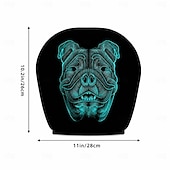 halpa Halloween-suojus-2/4 kpl fluoresoivia bulldog-päänsuojat autoon, trendikäs neonkallokuosi, personoitu auton sisustus, yleismalli, sopii päivittäisiin työmatkoihin, pitkän matkan ajoon, auton lepotuoliin