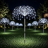  1 buc lumini solare de artificii 90/120/150/200 LED-uri lumini solare DIY pentru exterior, cu filament de cupru, lumini decorative de grădină, luminițe decorative impermeabile pentru gazon