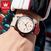 voordelige Quartz-horloges-Olevs dameshorloge in roze, schattig analoog quartz polshorloge met datumweergave, casual modieus meisjeshorloge met ademende nylon band, waterdicht tot 30 meter, verjaardagscadeau voor tienermeisjes