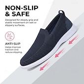 economico Scarpe Casual con Lacci-Mocassini da uomo blu navy in maglia, scarpe casual traspiranti per camminare, scarpe comode e leggere per viaggiare, guidare e per l'uso quotidiano.