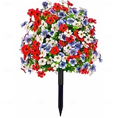 voordelige Kunstbloemen-60 cm grote kunstbloemensteker voor buiten, paarse buxusbol, veelkleurige tuinstekers voor tuin en gazon, kleurecht, stevig plastic, decoratie voor alle seizoenen